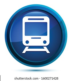 Train icon isolated on elegant blue round button illustration