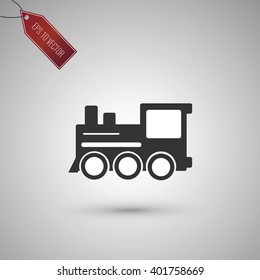 Train icon isolated on gray backgorund. EPS 10 vector