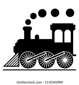 Train icon isolated on white background, classic or retro train icon, symbol flat icon vector.