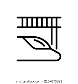Icono del tren. Diseño De Estilo De Arte De Línea Aislado En Fondo Blanco