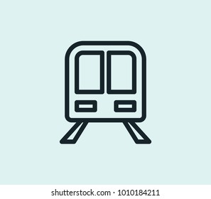 Train icon line isolated on clean background. Tram concept drawing icon line in modern style. Vector illustration for your web site mobile logo app UI design.
