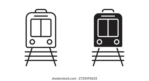 Train icon with line and silhouette versions.