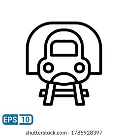 icono del tren en estilo de línea aislado en fondo blanco. EPS 10