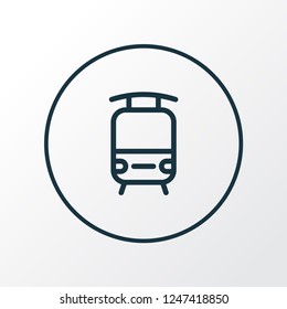 Train icon line symbol. Premium quality isolated tram element in trendy style.