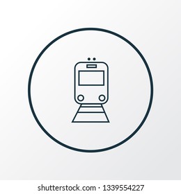 Train icon line symbol. Premium quality isolated subway element in trendy style.