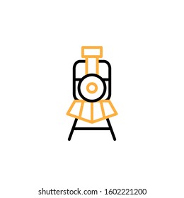 Train icon. Line and two colour design template