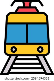 Train Icon Lineal Color Vector Illustration