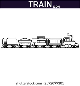 Train icon . Linear icon collection. Editable stroke. Vector illustration. EPS 10.