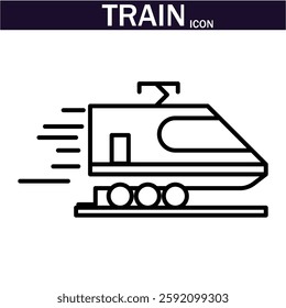 Train icon . Linear icon collection. Editable stroke. Vector illustration. EPS 10.