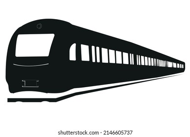 Train icon and logo design, transport silhouette for metro and subway, vector illustration on white background