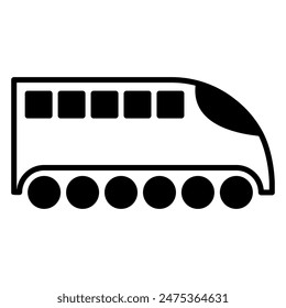 Icono de tren o ilustración de logotipo contorno estilo negro