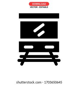 Icono del tren o logotipo símbolo de signo aislado ilustración vectorial - iconos vectoriales de estilo negro de alta calidad
