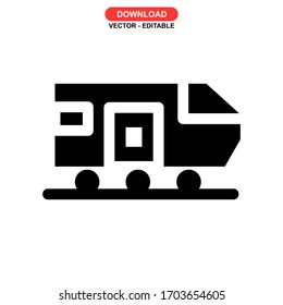 Icono del tren o logotipo símbolo de signo aislado ilustración vectorial - iconos vectoriales de estilo negro de alta calidad
