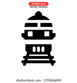 Icono del tren o logotipo símbolo de signo aislado ilustración vectorial - iconos vectoriales de estilo negro de alta calidad
