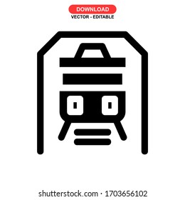Icono del tren o logotipo símbolo de signo aislado ilustración vectorial - iconos vectoriales de estilo negro de alta calidad
