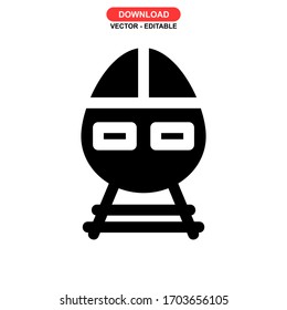 Icono del tren o logotipo símbolo de signo aislado ilustración vectorial - iconos vectoriales de estilo negro de alta calidad
