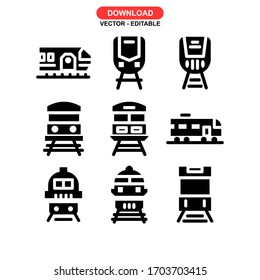 Icono del tren o logotipo símbolo de signo aislado ilustración vectorial - Colección de iconos vectoriales de estilo negro de alta calidad
