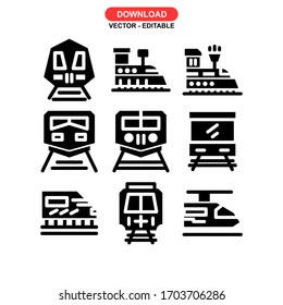 Icono del tren o logotipo símbolo de signo aislado ilustración vectorial - Colección de iconos vectoriales de estilo negro de alta calidad
