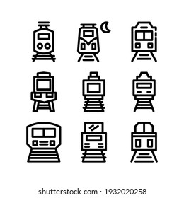 icono del tren o logotipo símbolo de señas aislado ilustración vectorial - Colección de iconos vectoriales de estilo negro de alta calidad

