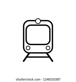 Train Icon. Metro Railway Vector on Line Art Style. A Smart Mass Transportation.
