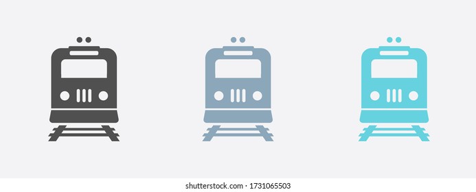 Train icon. Metro symbol. Railway station sign.