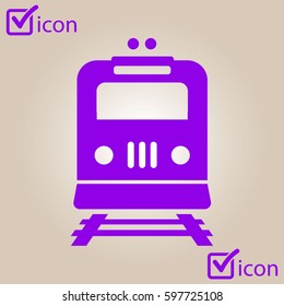 Train icon. Metro symbol. Railway station sign.