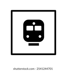 Icono de tren Vector minimalista, signo y símbolo, forma Vector, información, atención