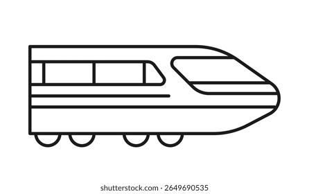 Icono de tren. Símbolo moderno del tren de alta velocidad. Ancho de línea editable de Vector de estilo de arte de línea de tren