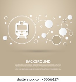 Train icon on a brown background with elegant style and modern design infographic. Vector illustration