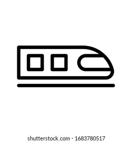 Train icon on isolated background with line style, High speed train vector illustration