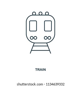 Train icon. Outline style icon design. UI. Illustration of train icon. Pictogram isolated on white. Ready to use in web design, apps, software, print, background.
