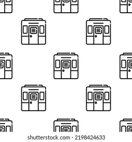 train icon pattern. Seamless train pattern on white background.