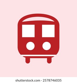 Train icon. Public transport symbol. Flat design style. station sign illustration, train logo, train symbol. Design element illustration of pink station marker for various purposes