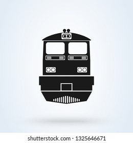 The train icon. Railway symbol. Flat Vector illustration