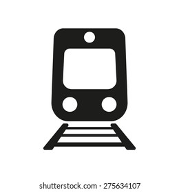 The train icon. Railway symbol. Flat Vector illustration