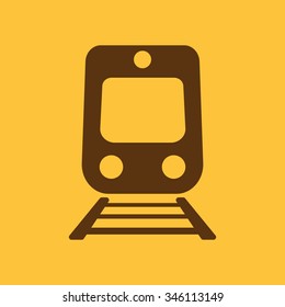The train icon. Railway symbol. Flat Vector illustration