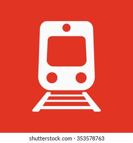 The train icon. Railway symbol. Flat Vector illustration
