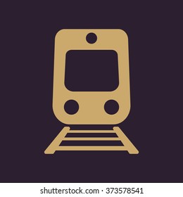 The train icon. Railway symbol. Flat Vector illustration