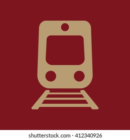 The train icon. Railway symbol. Flat Vector illustration
