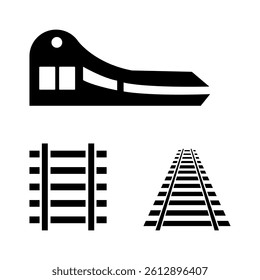 Train Icon with Railway Tracks Vector Illustration