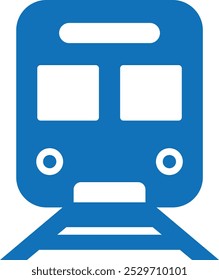 Icono de tren. Icono de ferrocarril Vector (versión azul)