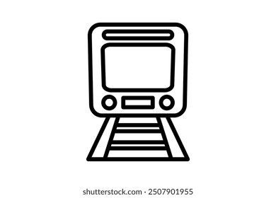 Train icon. icon related to action plan. suitable for web site, app, user interfaces. line icon style