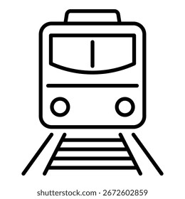 Train icon, representing rail transport, commuting, or travel.