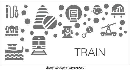 train icon set. 11 filled train icons.  Collection Of - Toy, Toys, Train station, Roller coaster, Boat, Rattle, Railway, Portuguese, City