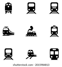 train icon set glyph icon set 
transport icon 
locomotive icon set logo illustration simple design perfect for all project