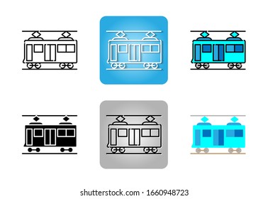 train icon set isolated on white background for web design 