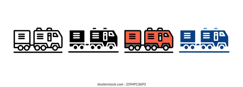Train Icon Set Multiple Style Collection