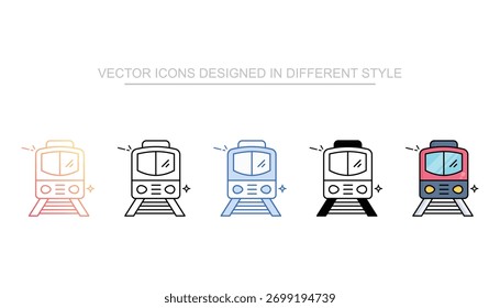 Conjunto de iconos de tren colección de estilos múltiples