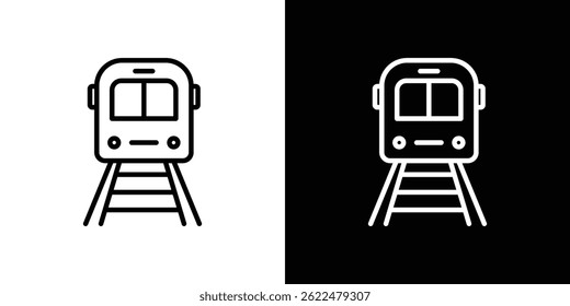 Train icon shape graphic simple plain clipart symbol. thin line outline art
