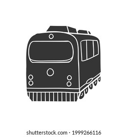 Train Icon Silhouette Illustration. Transport Vector Graphic Pictogram Symbol Clip Art. Doodle Sketch Black Sign.